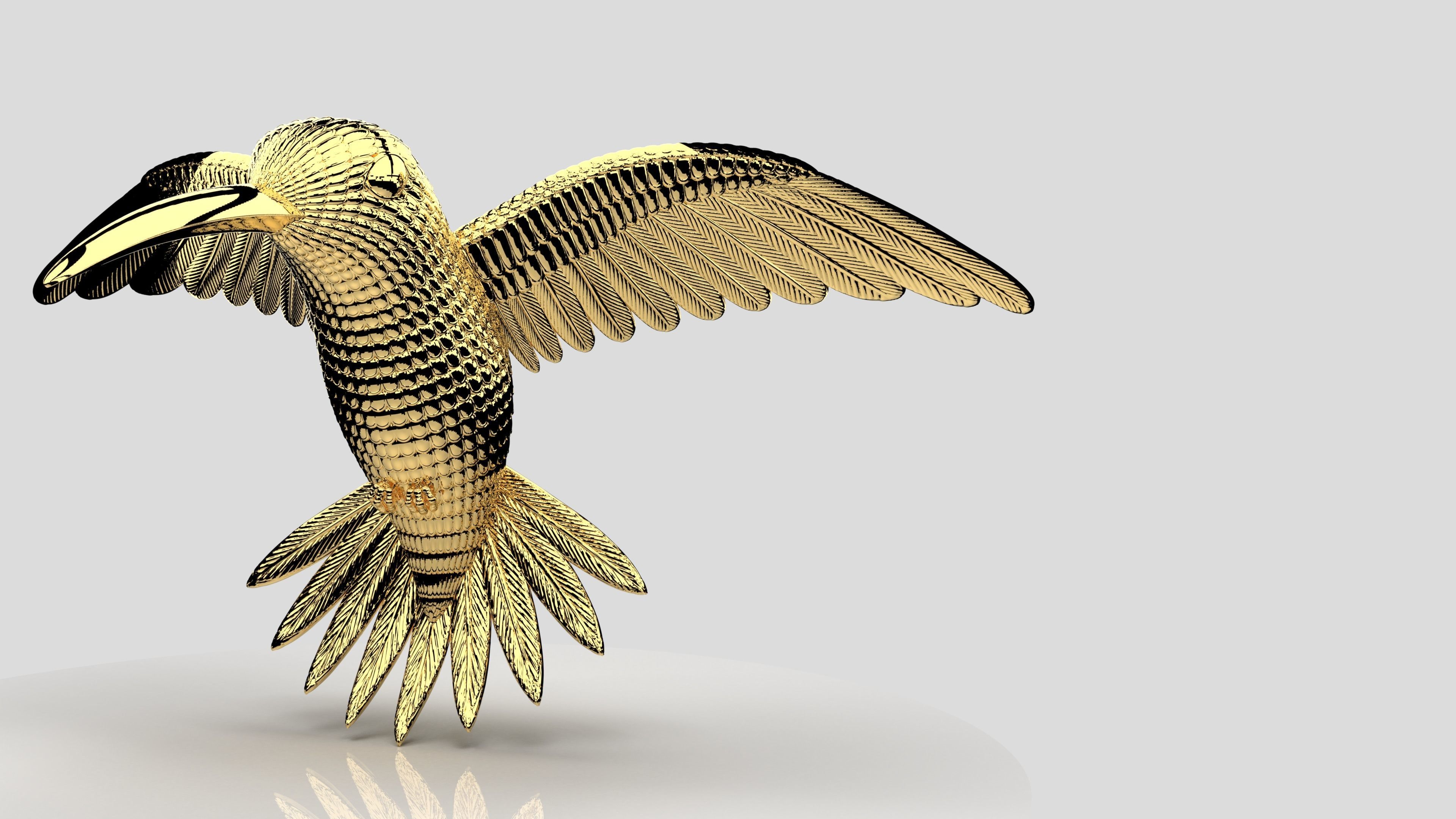 Humming Bird 3D print model for Jewellery or toy 3D print model_1