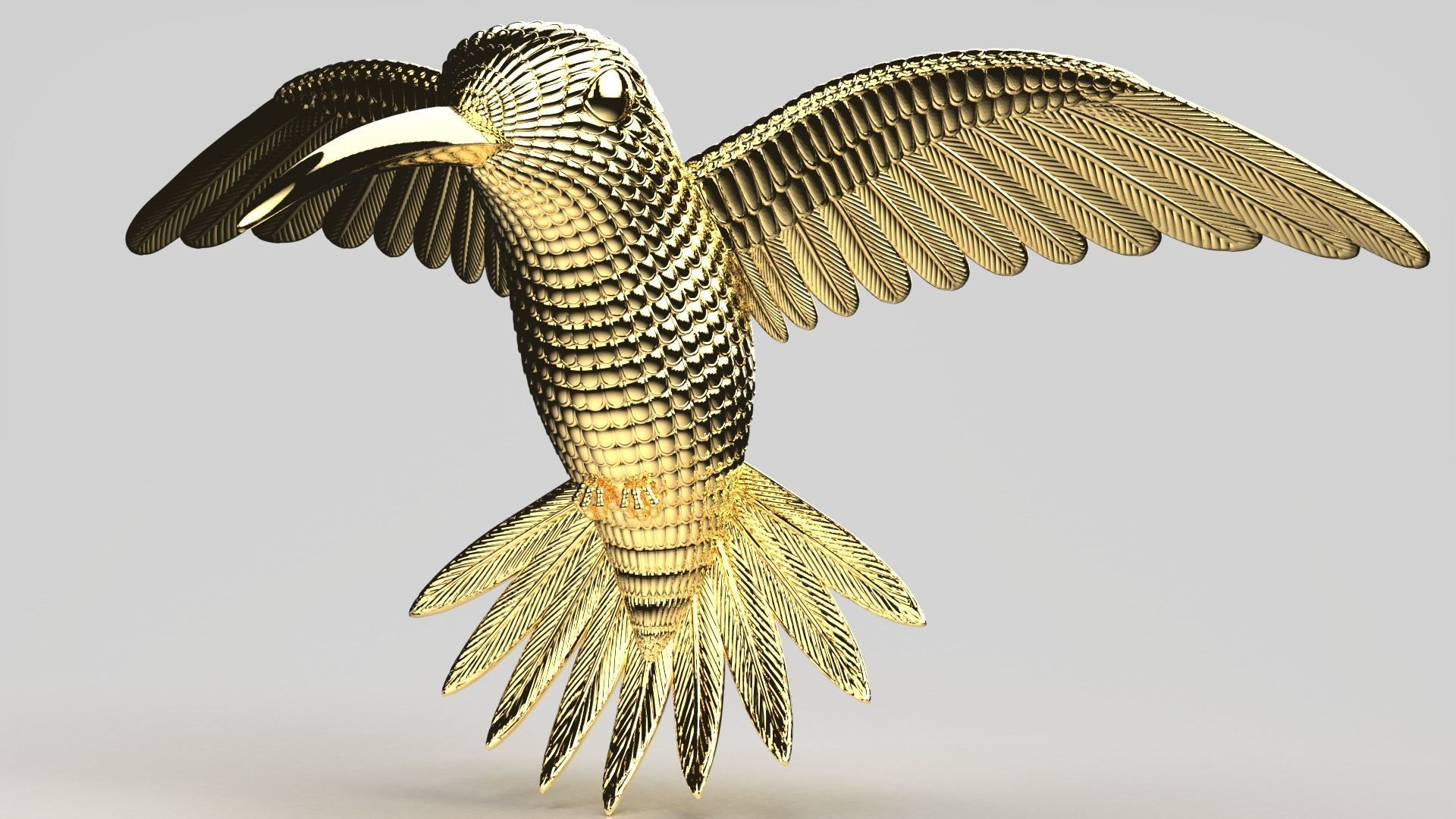 Humming Bird 3D print model for Jewellery or toy 3D print model_14