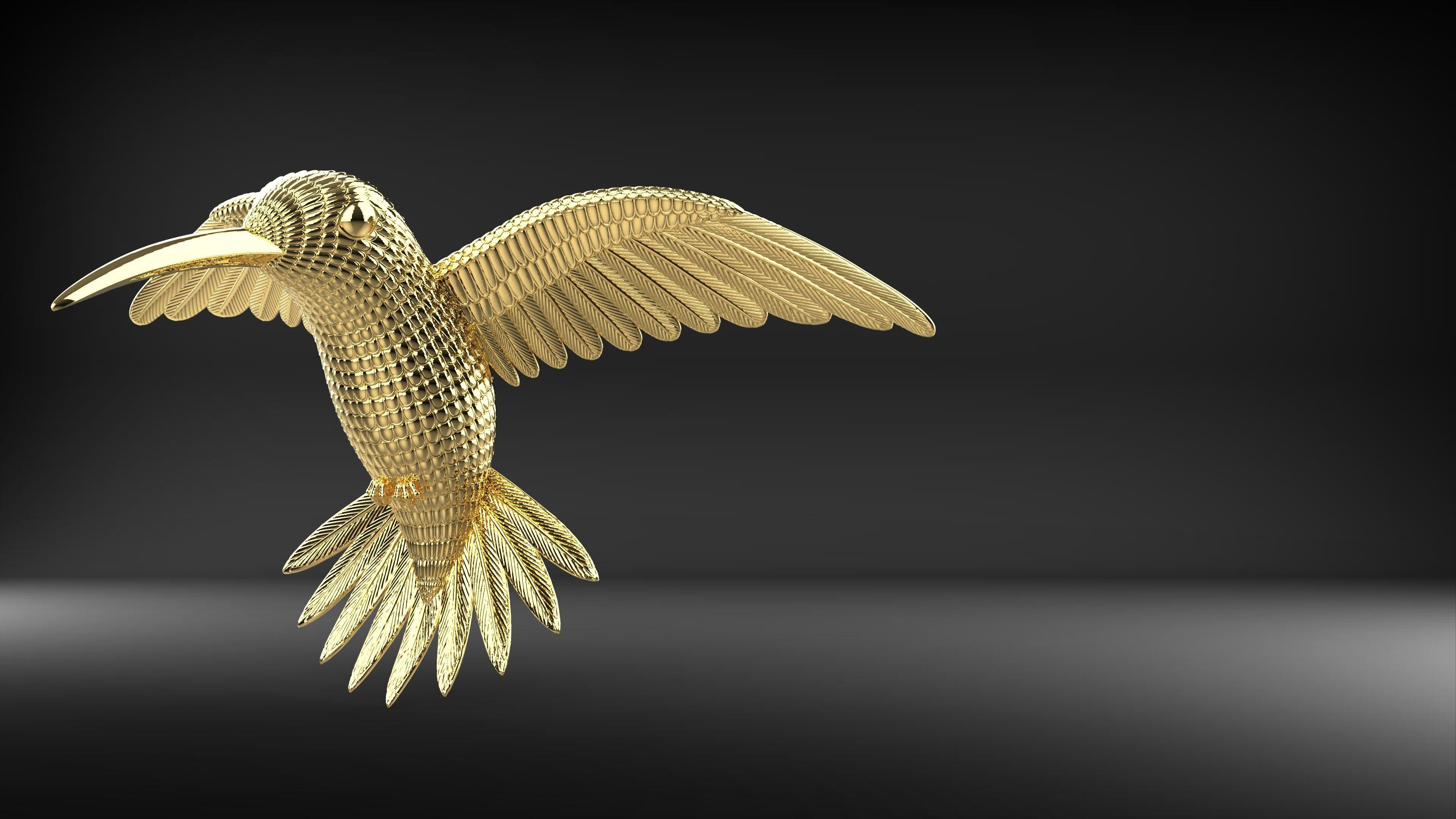 Humming Bird 3D print model for Jewellery or toy 3D print model_15