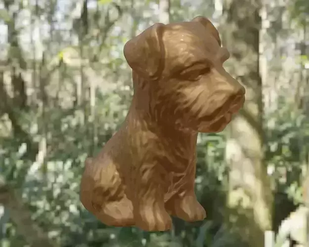 Chien 3d print scottish terrier in woods Free 3D print model