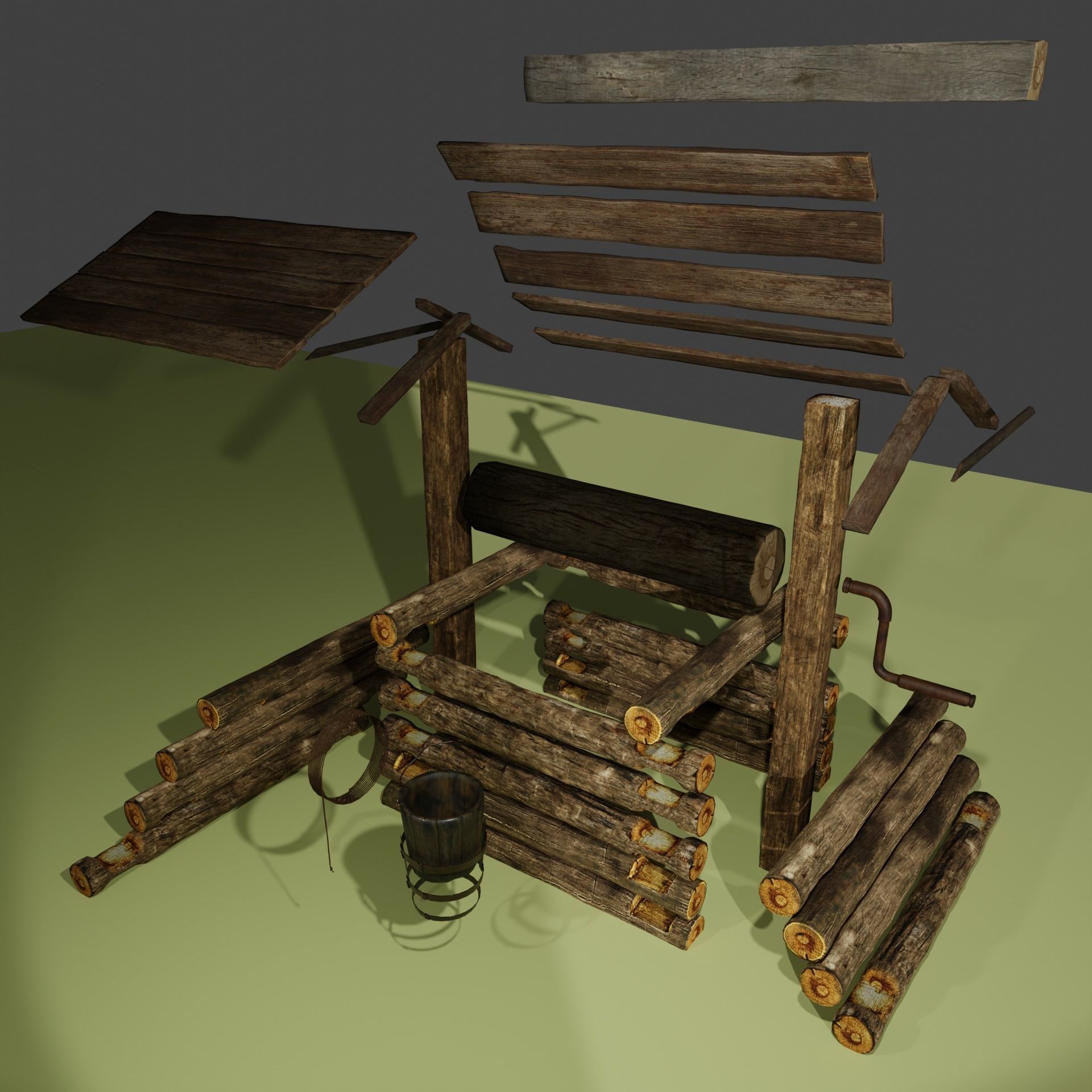 Ukrainian Hut 3D modular Low-Poly models Low-poly 3D model_20