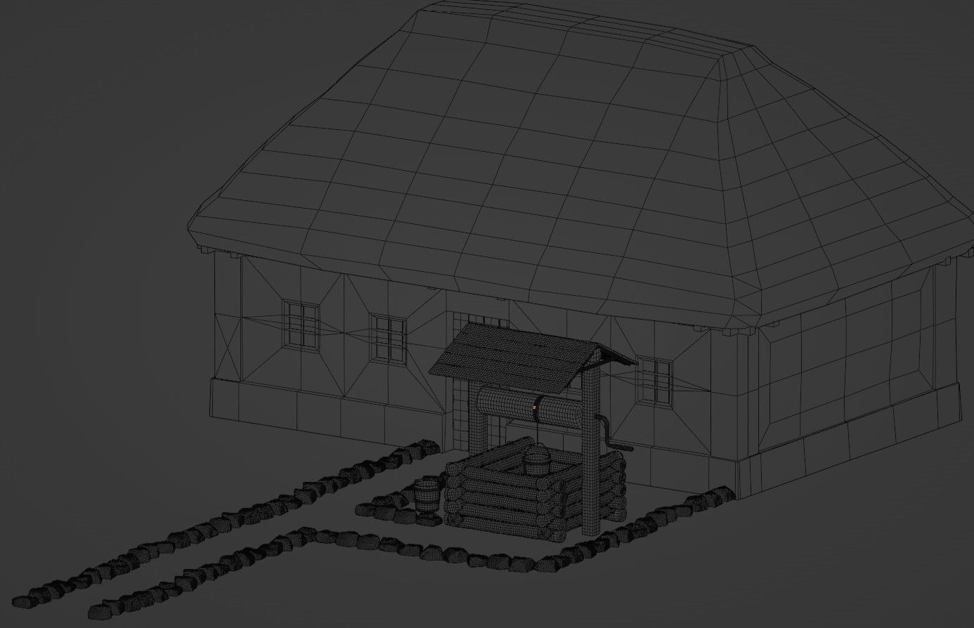 Ukrainian Hut 3D modular Low-Poly models Low-poly 3D model_10