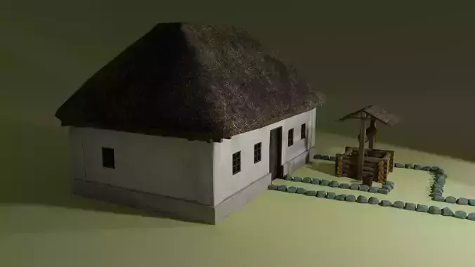Ukrainian Hut 3D modular Low-Poly models