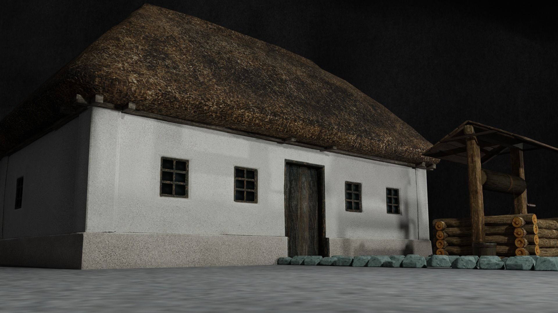 Ukrainian Hut 3D modular Low-Poly models Low-poly 3D model_3