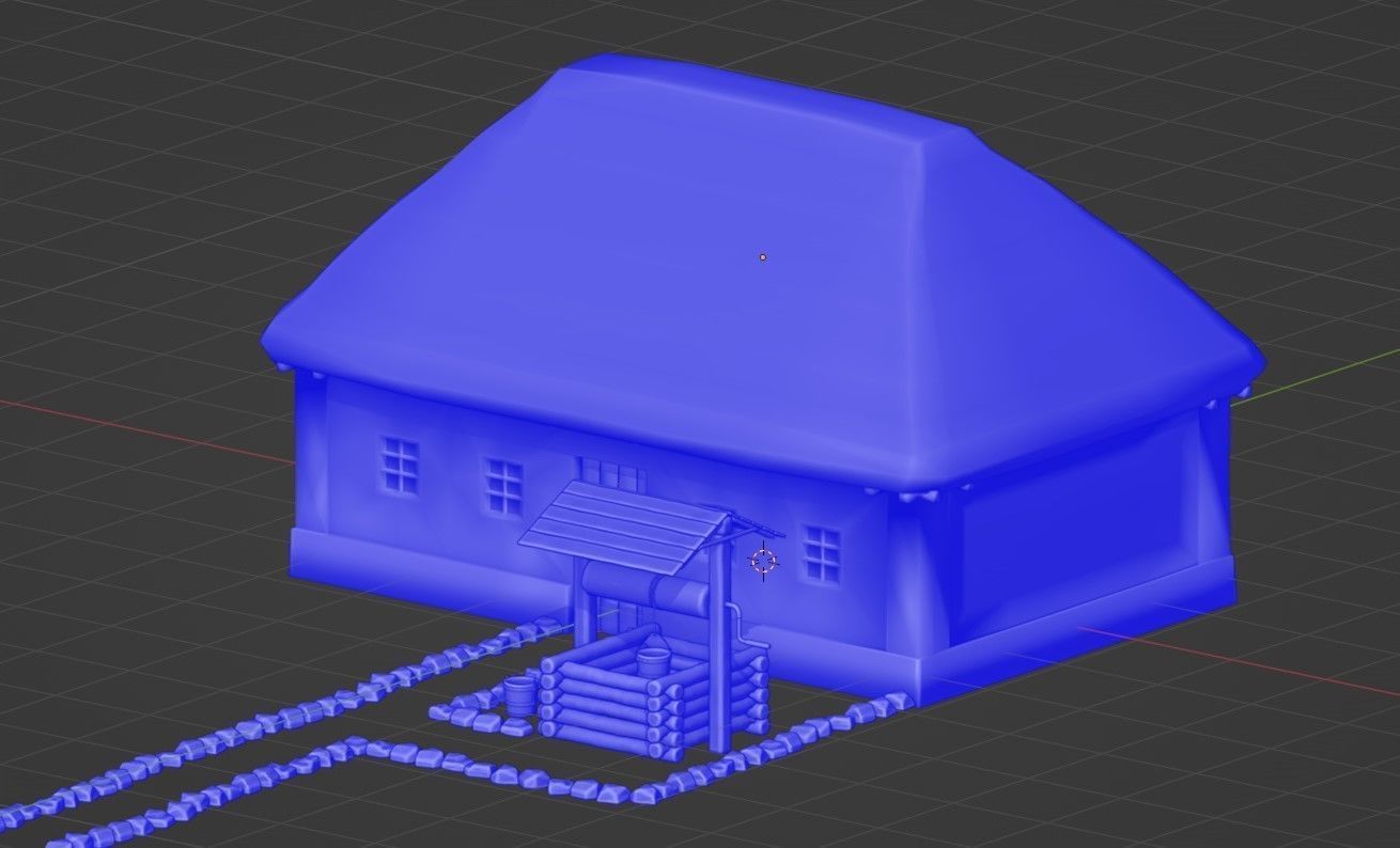 Ukrainian Hut 3D modular Low-Poly models Low-poly 3D model_7