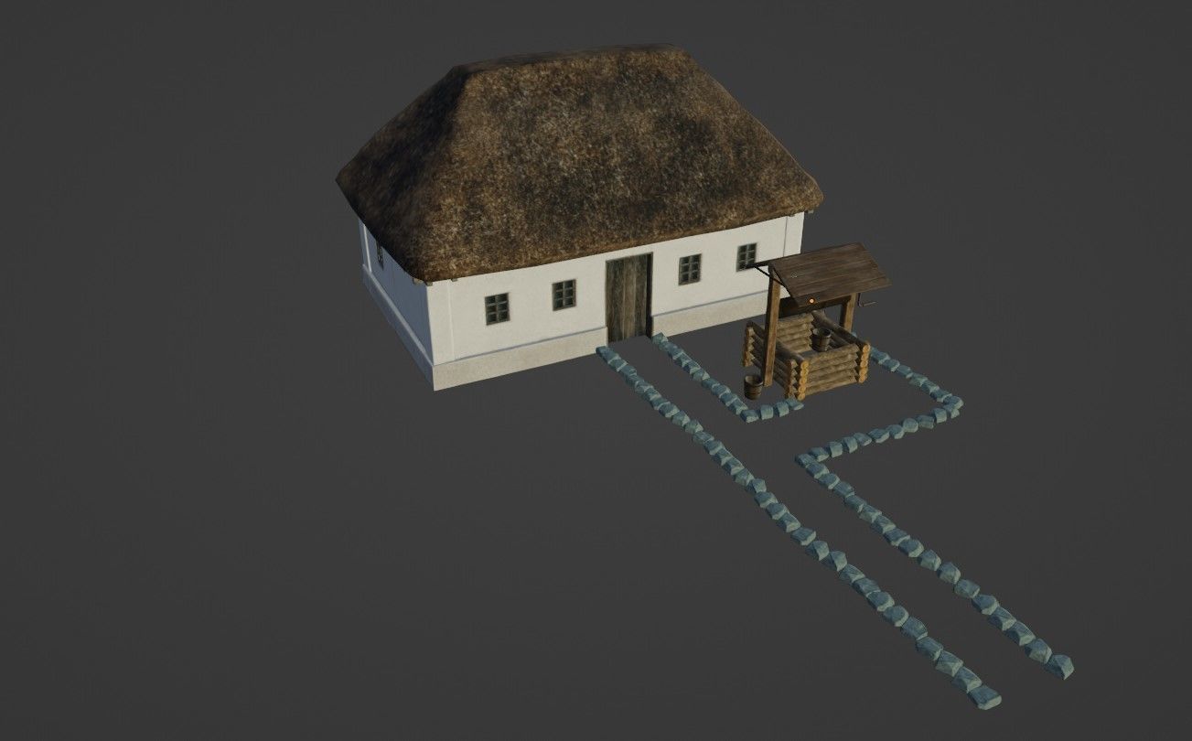 Ukrainian Hut 3D modular Low-Poly models Low-poly 3D model_12