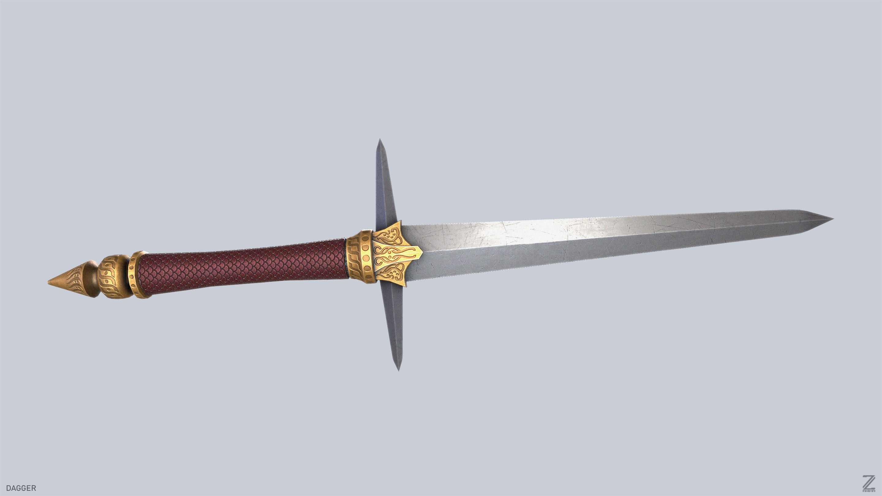 Dagger Low-poly 3D model_6