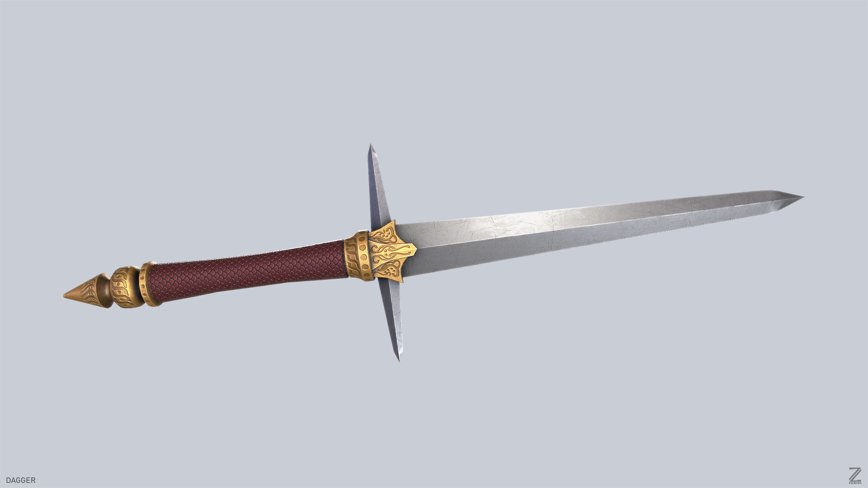 Dagger Low-poly 3D model_2