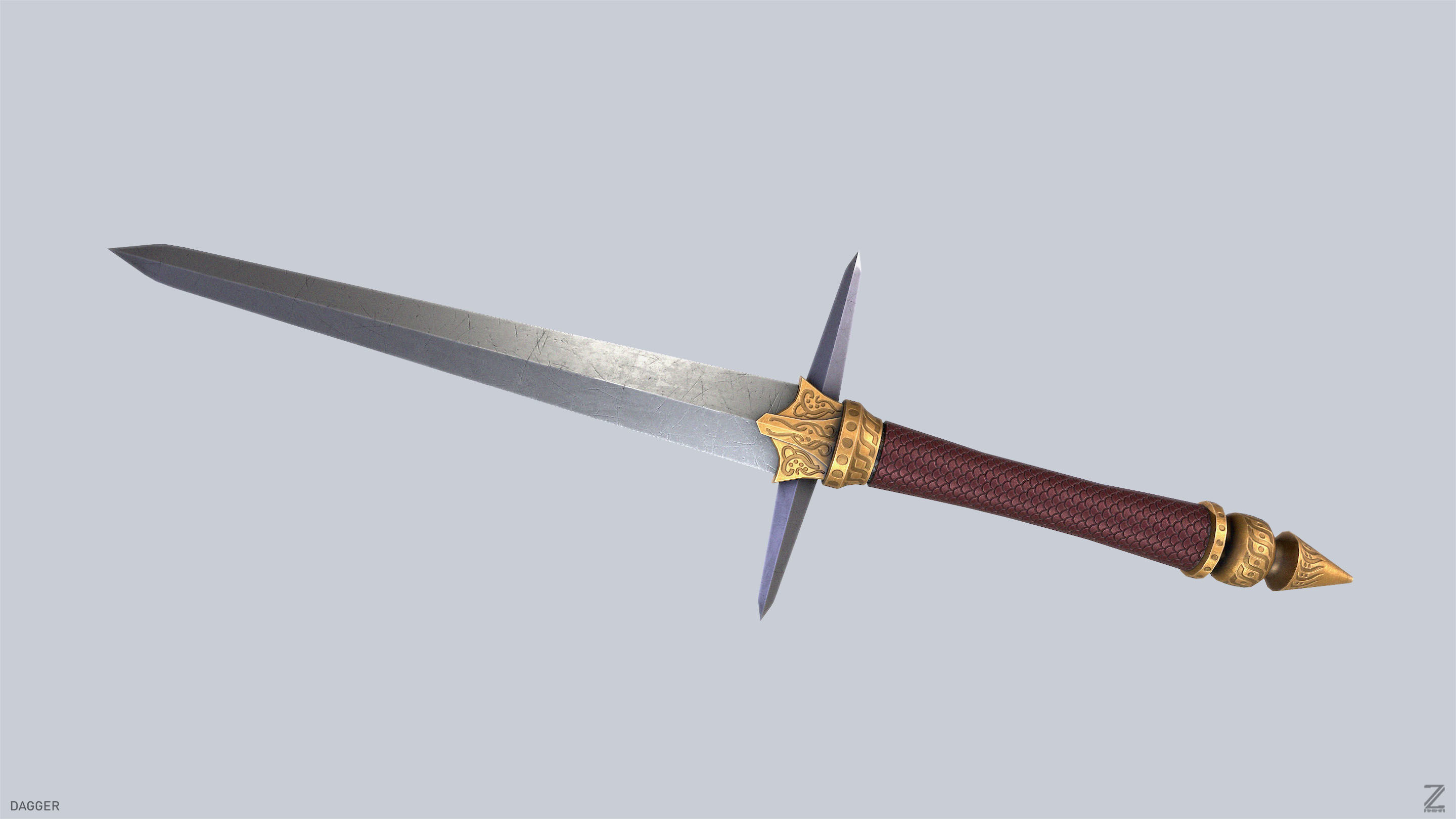 Dagger Low-poly 3D model_7