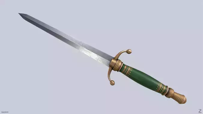 Dagger Low-poly 3D model Dagger Low-poly 3D model