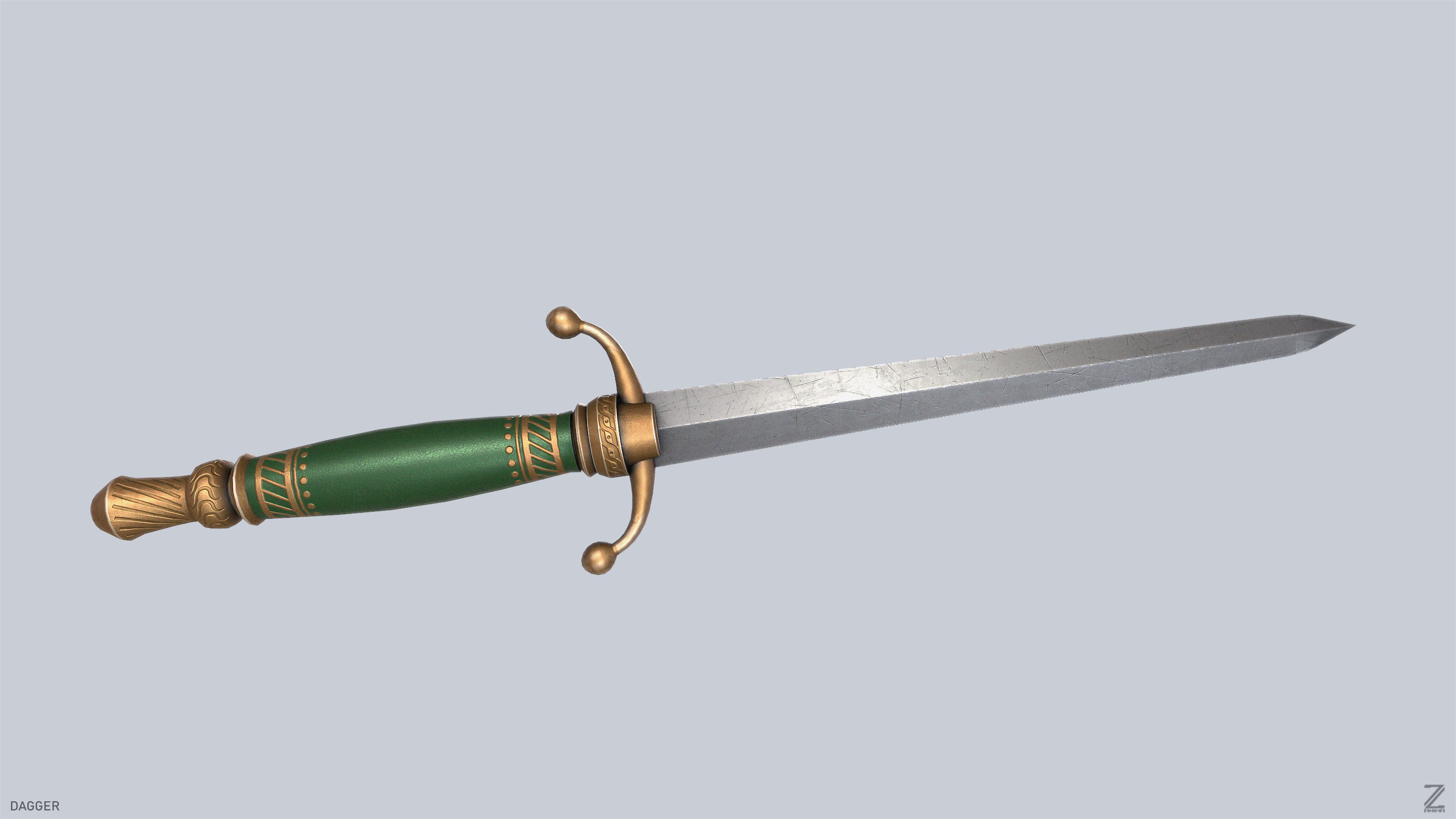 Dagger Low-poly 3D model_2