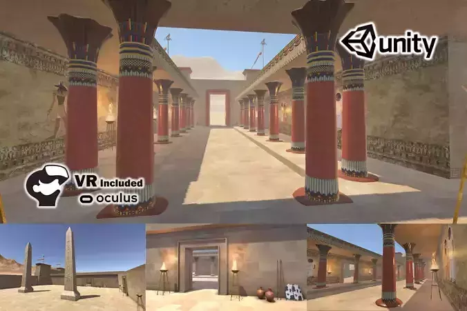 Egyptian labyrinth VR Low-poly 3D model