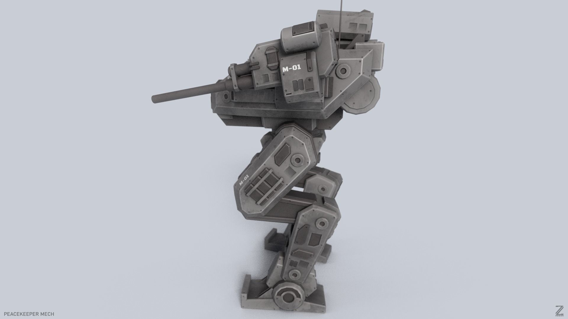Peacekeeper Mech Low-poly 3D model_4