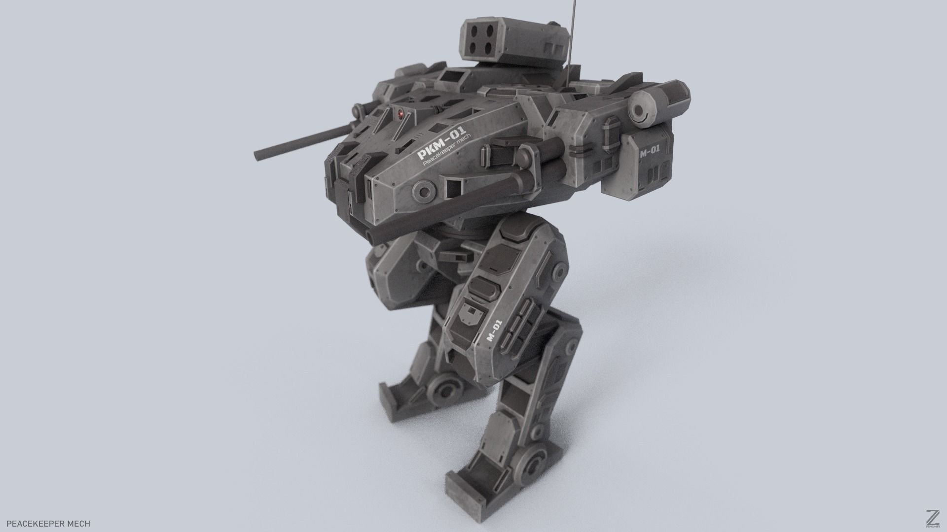Peacekeeper Mech Low-poly 3D model_2