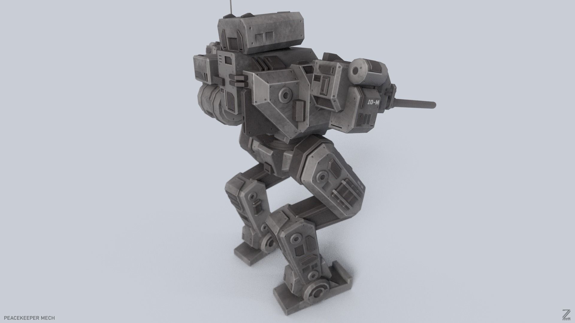Peacekeeper Mech Low-poly 3D model_6
