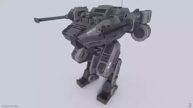 Peacekeeper Mech Low-poly 3D model Peacekeeper Mech Low-poly 3D model