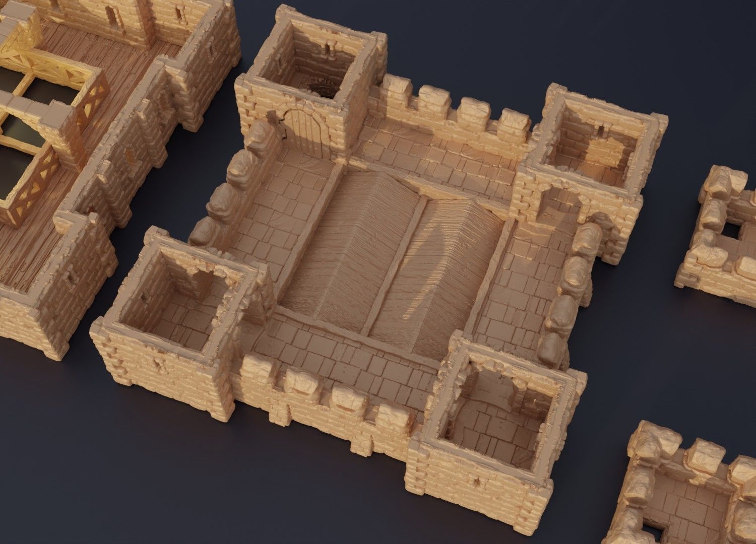 Old Norman Fort Tabletop Terrain 28 MM 3D print model_6