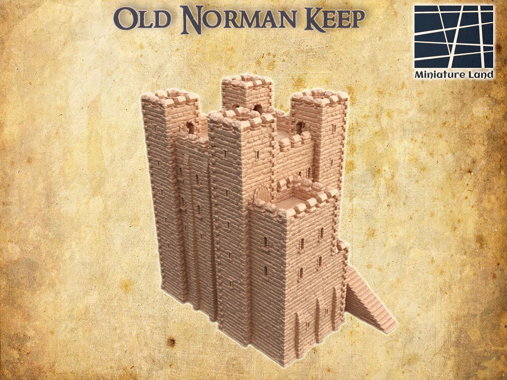 Old Norman Fort Tabletop Terrain 28 MM 3D print model_17