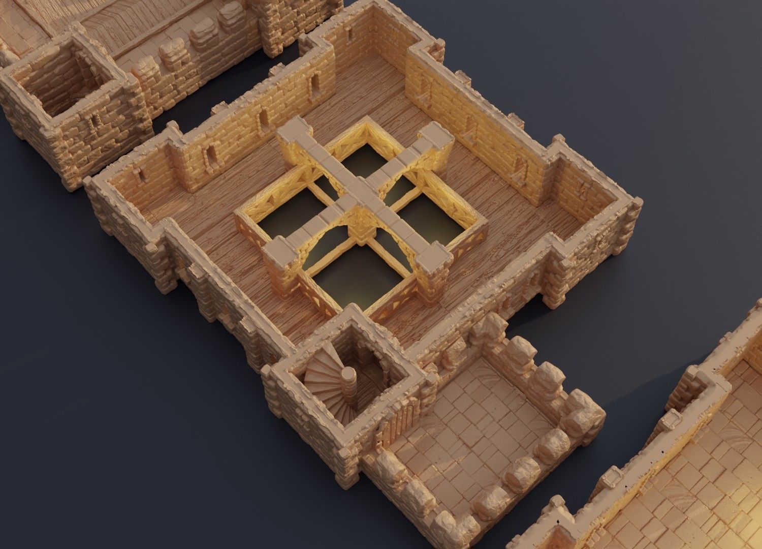 Old Norman Fort Tabletop Terrain 28 MM 3D print model_5