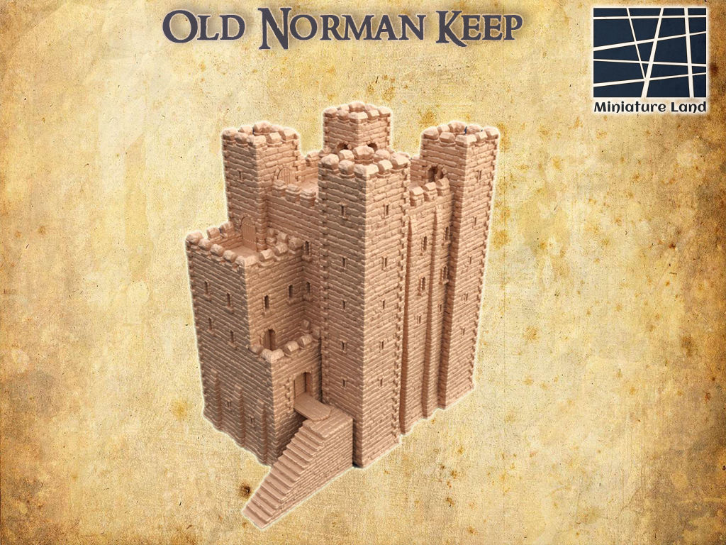 Old Norman Fort Tabletop Terrain 28 MM 3D print model_16