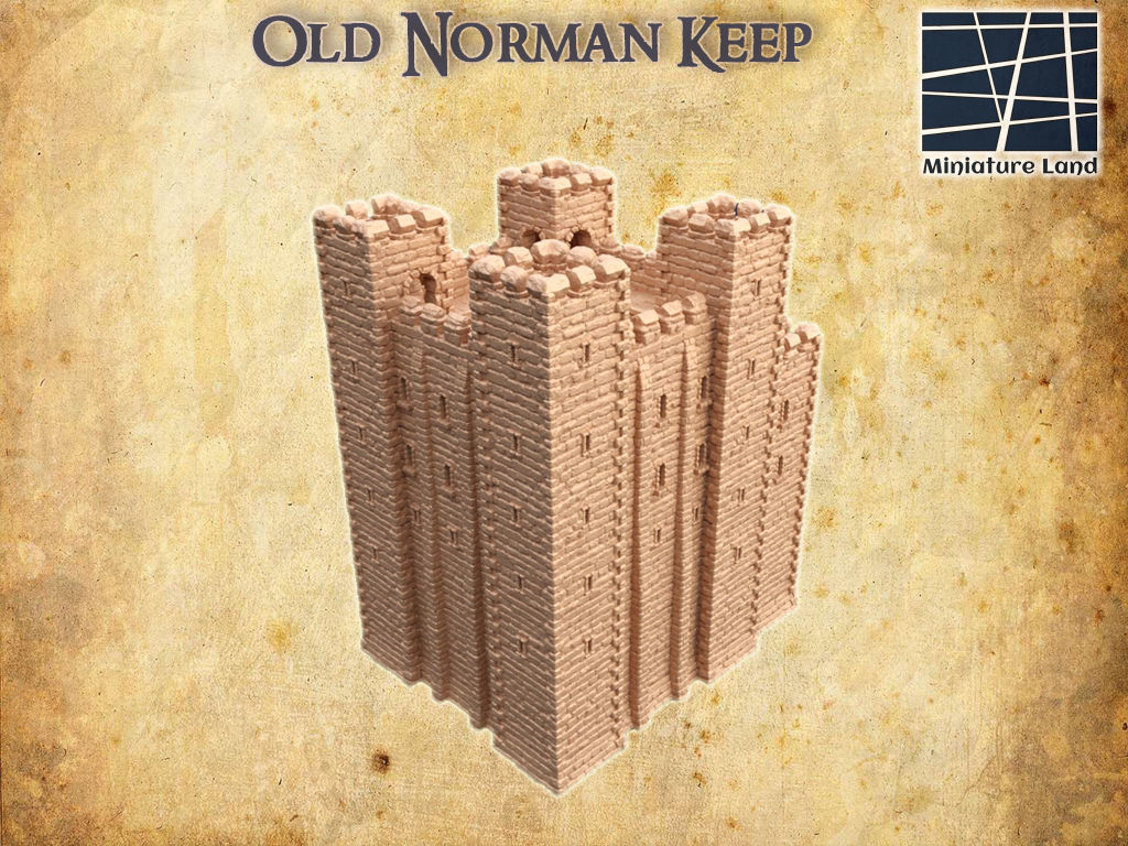 Old Norman Fort Tabletop Terrain 28 MM 3D print model_18