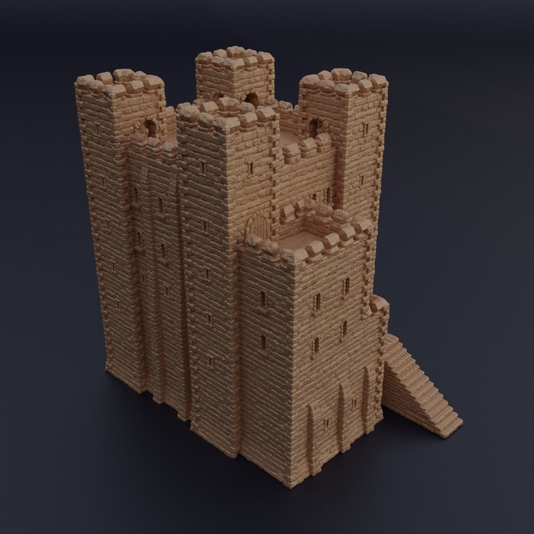 Old Norman Fort Tabletop Terrain 28 MM 3D print model_8