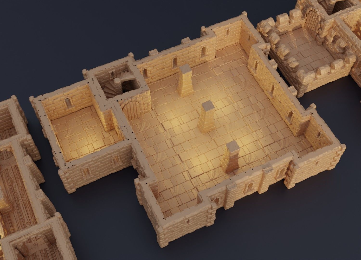 Old Norman Fort Tabletop Terrain 28 MM 3D print model_15