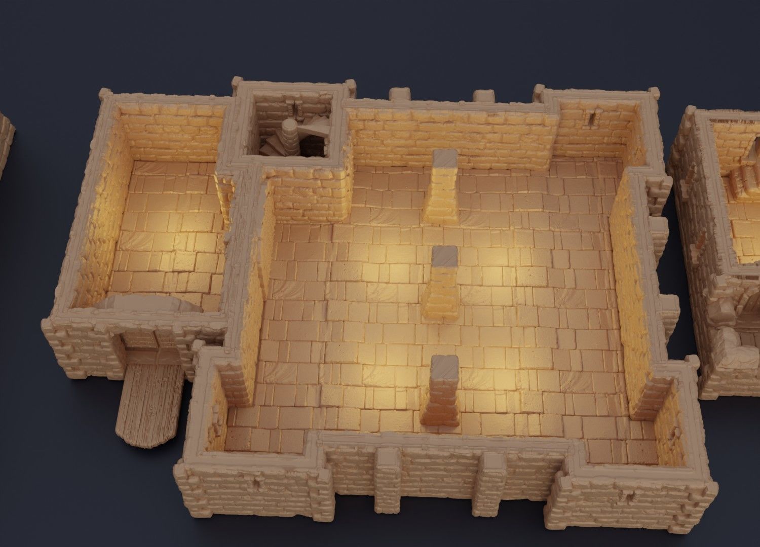Old Norman Fort Tabletop Terrain 28 MM 3D print model_13