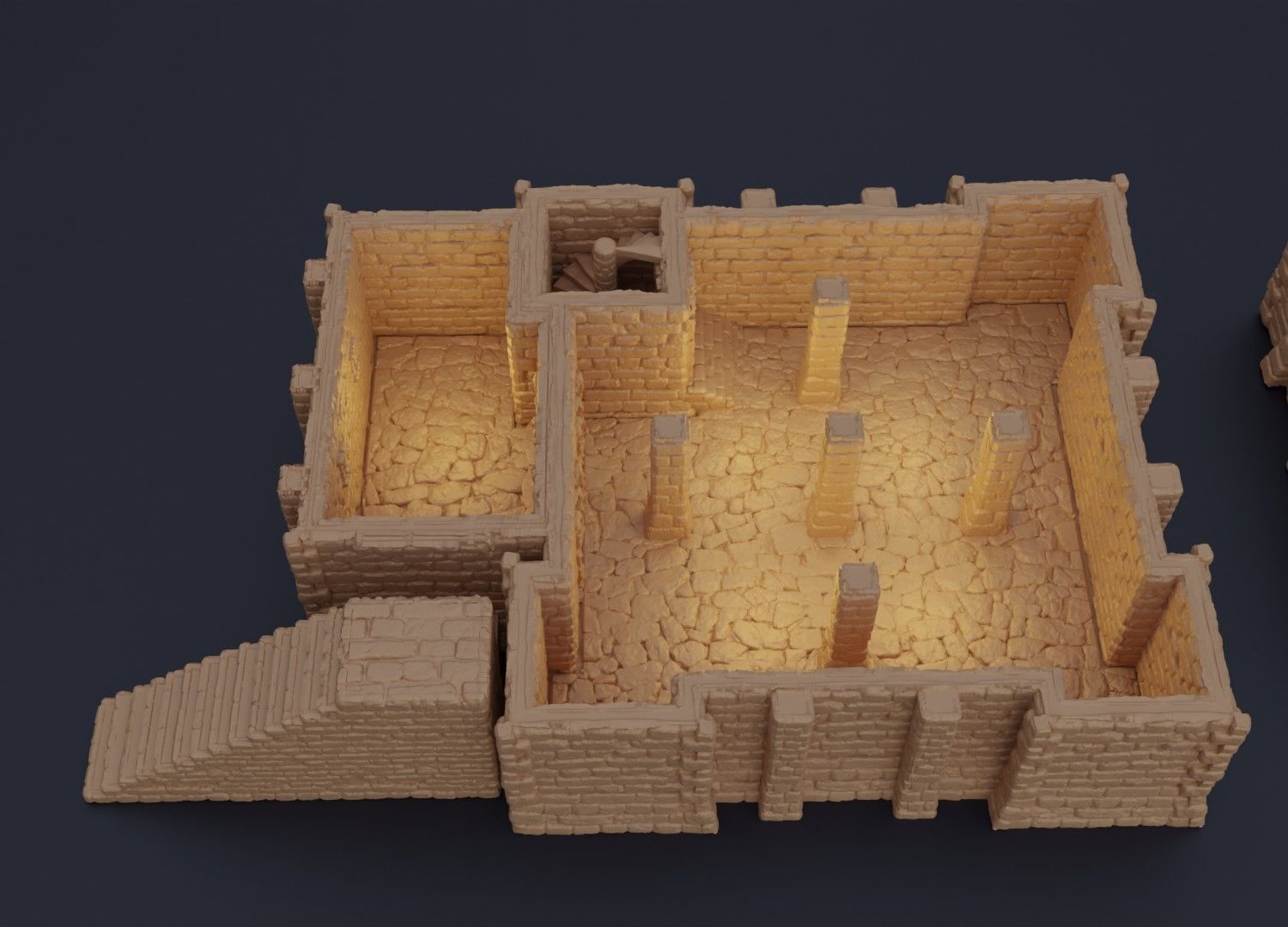 Old Norman Fort Tabletop Terrain 28 MM 3D print model_12