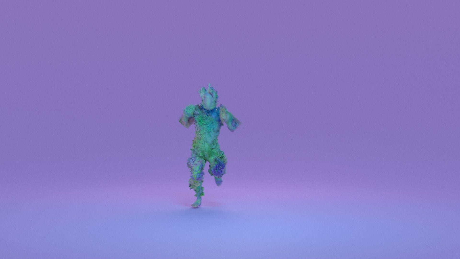 CG Human Dancing Animation Hair or Fur Sim Blender Demo MoCap 3D model_6