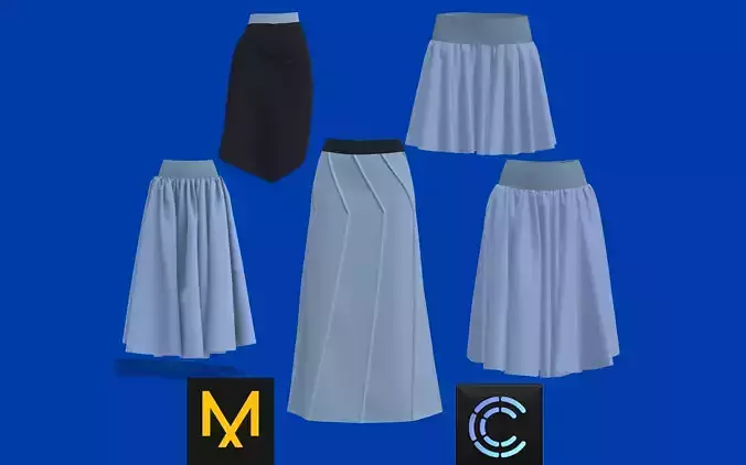 Skirt Outfits MD CLO 3D zprj project files 3D model