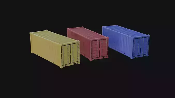 Container 3D Model Low-poly 3D model Container 3D Model Low-poly 3D model
