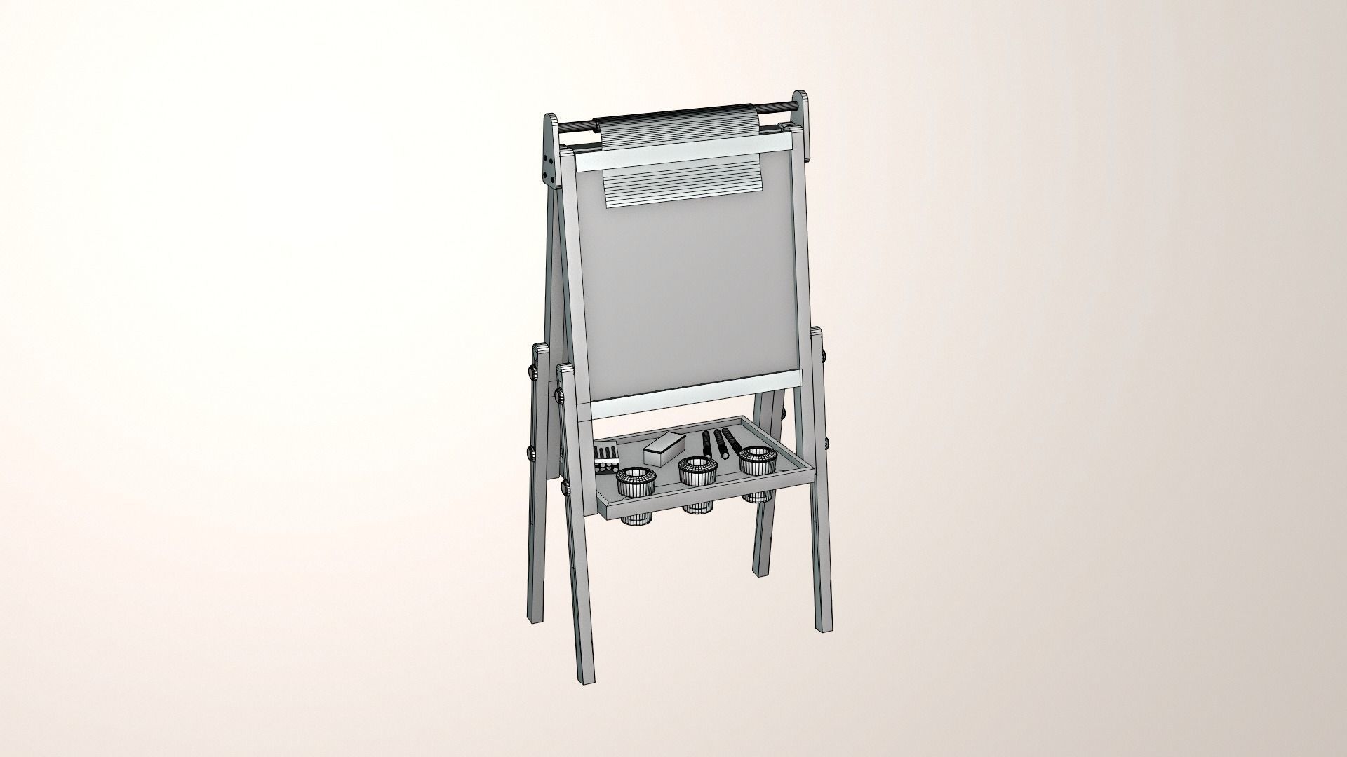 art easel Low-poly 3D model_4