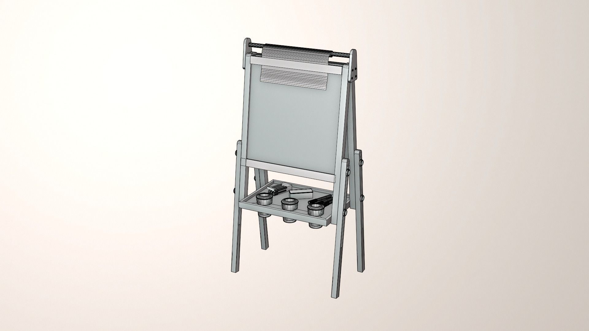 art easel Low-poly 3D model_5