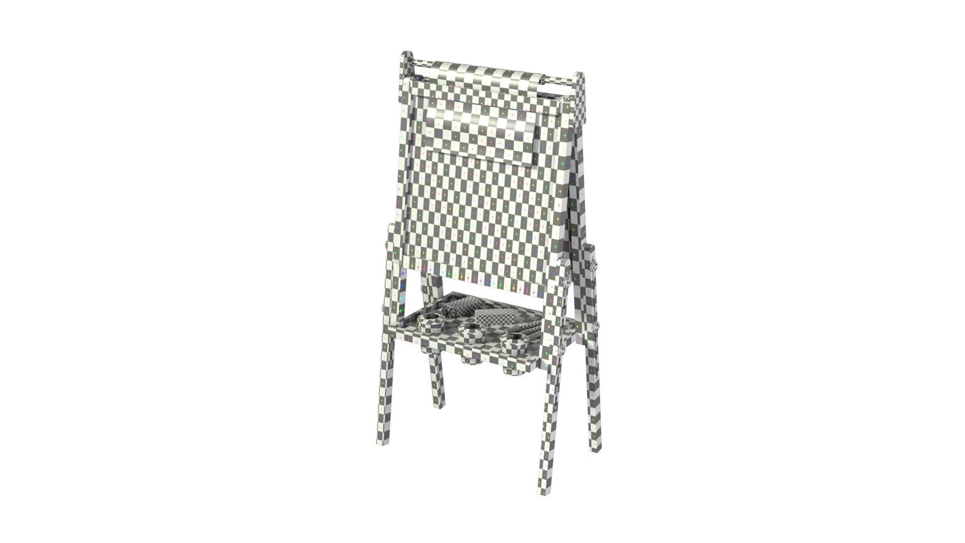 art easel Low-poly 3D model_3