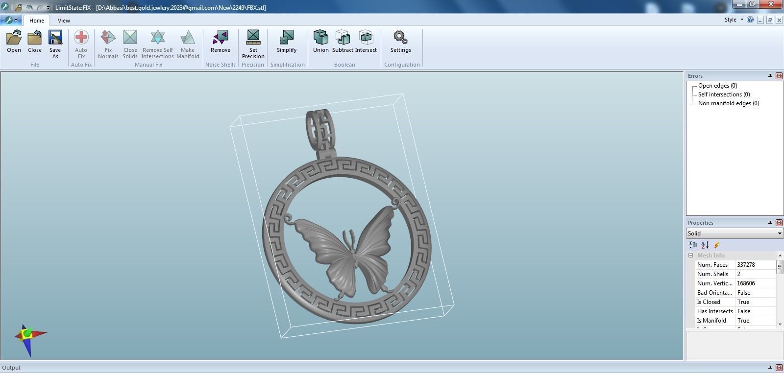 Butterfly pendant jewelry gold necklace medallion 3D print model_4