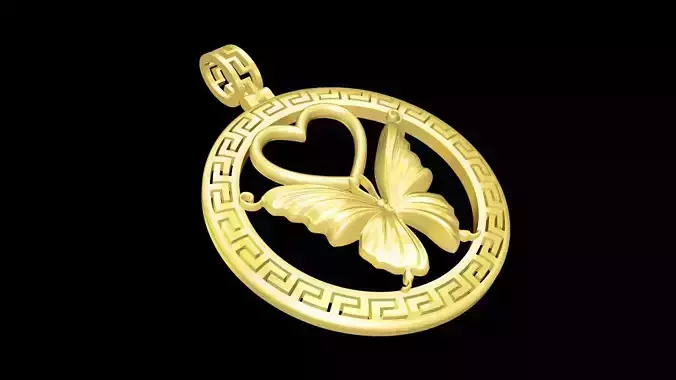 Butterfly pendant jewelry gold necklace medallion