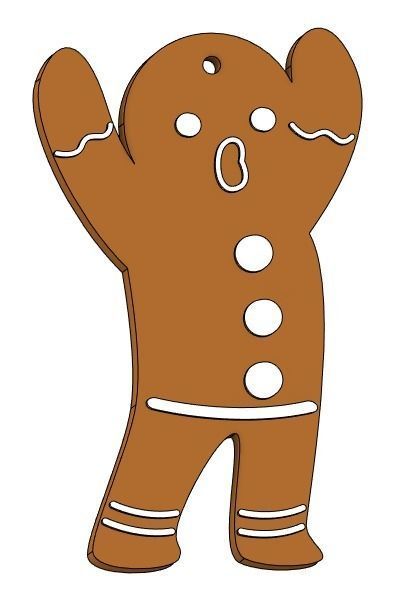Gingerbread Keychain - Pack 3D print model_2