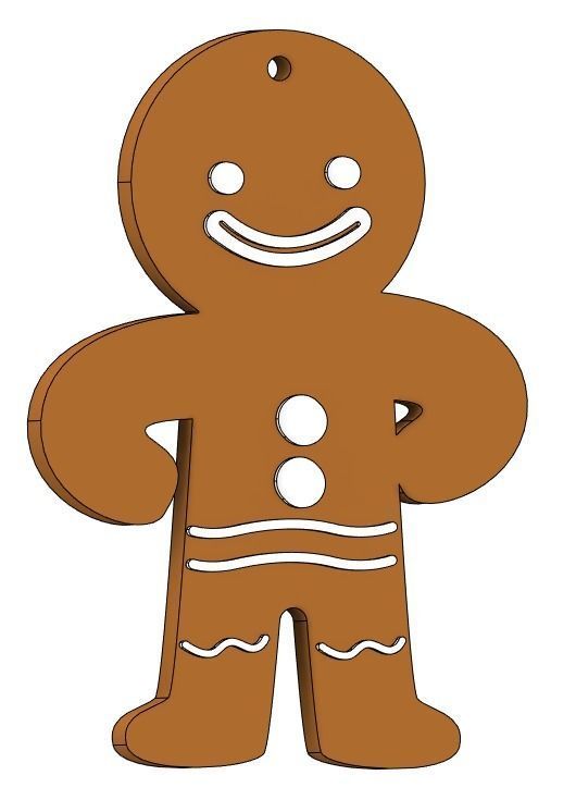 Gingerbread Keychain - Pack 3D print model_3