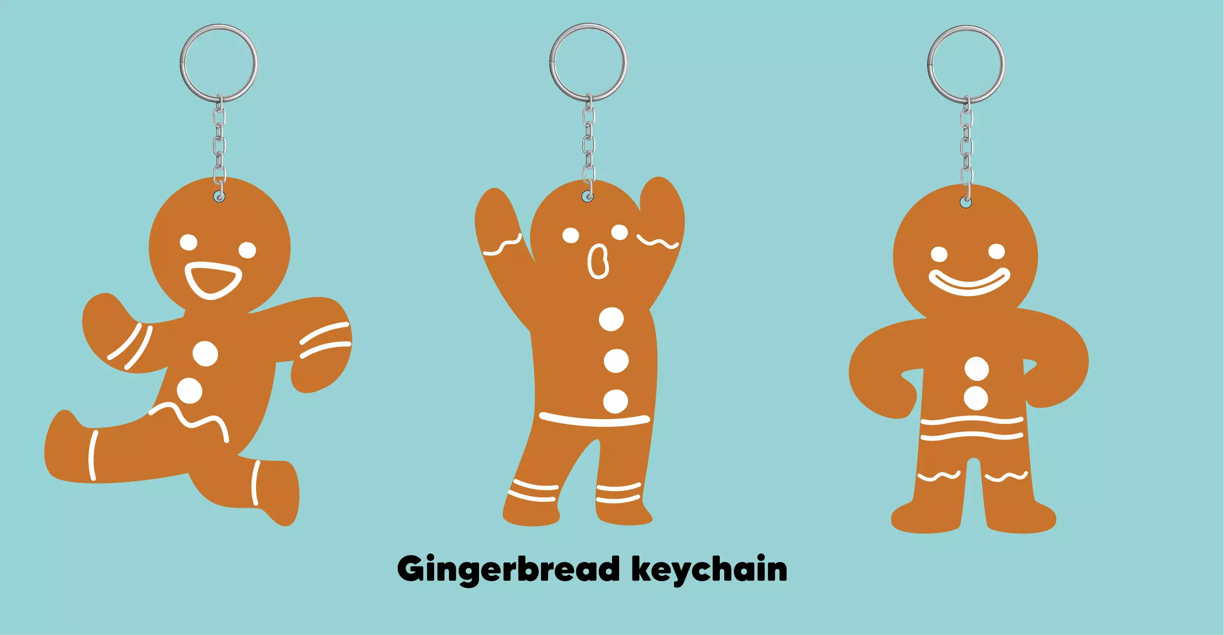 Gingerbread Keychain - Pack 3D print model_0
