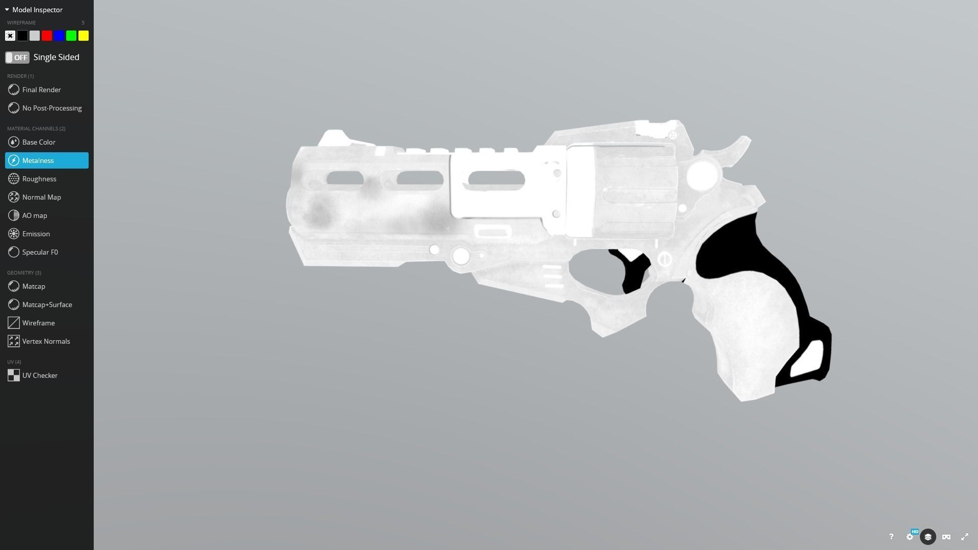 Gun Scifi Holodix - Game Ready Low-poly 3D model_9