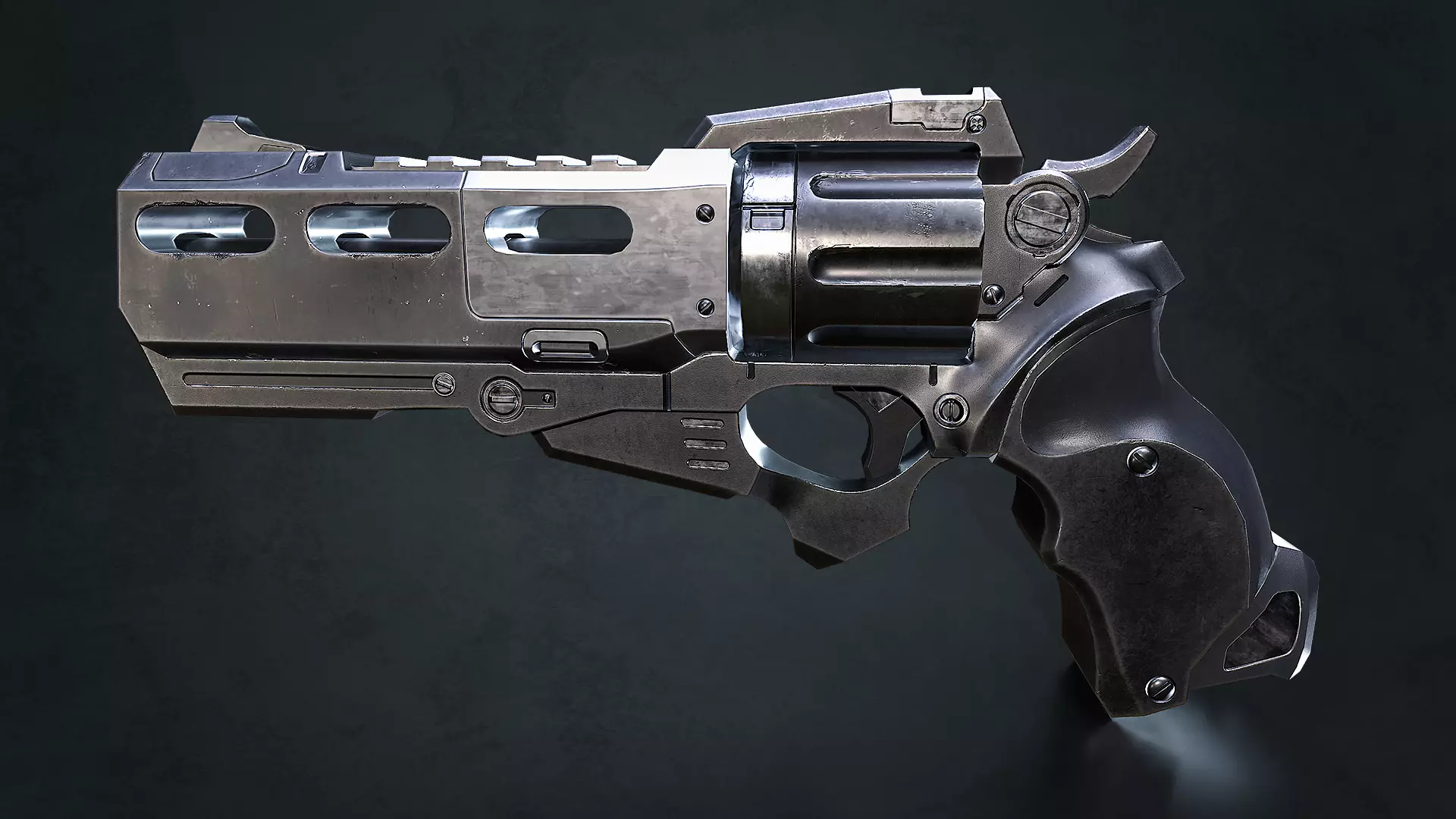 Gun Scifi Holodix - Game Ready Low-poly 3D model_0