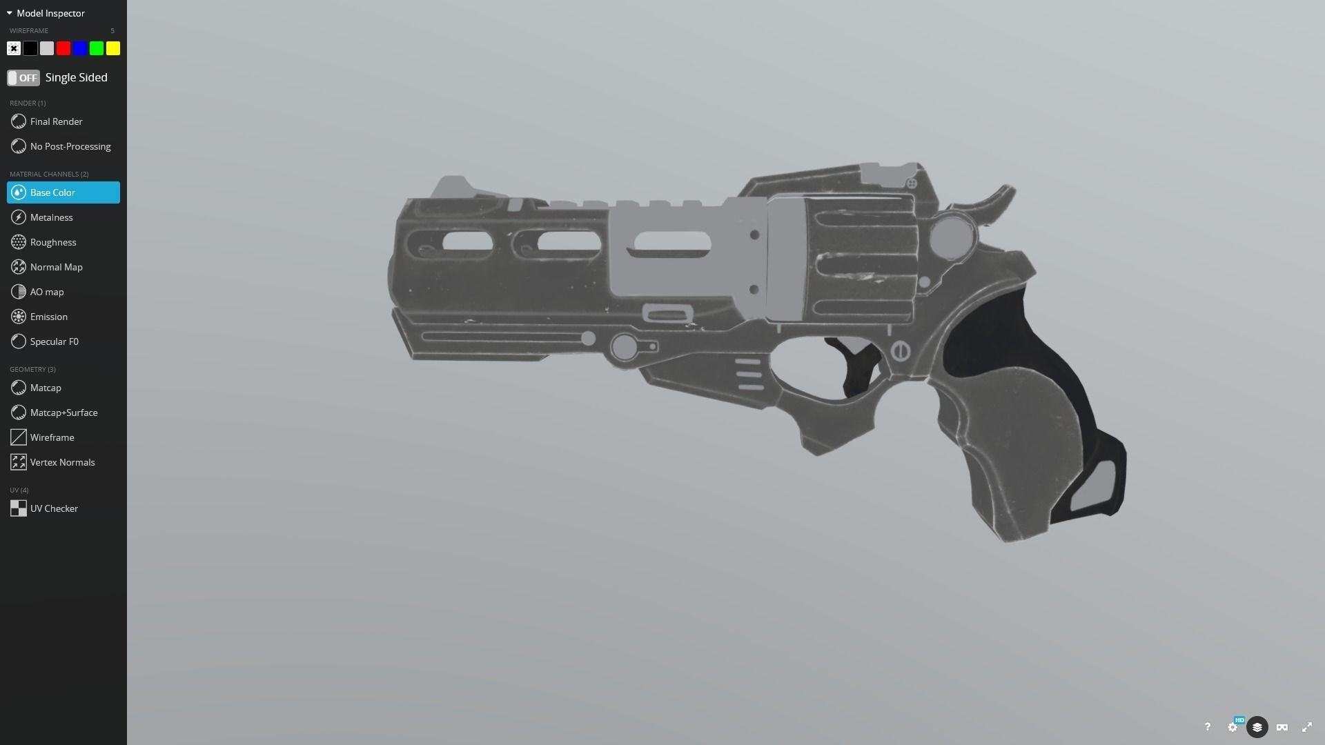 Gun Scifi Holodix - Game Ready Low-poly 3D model_8