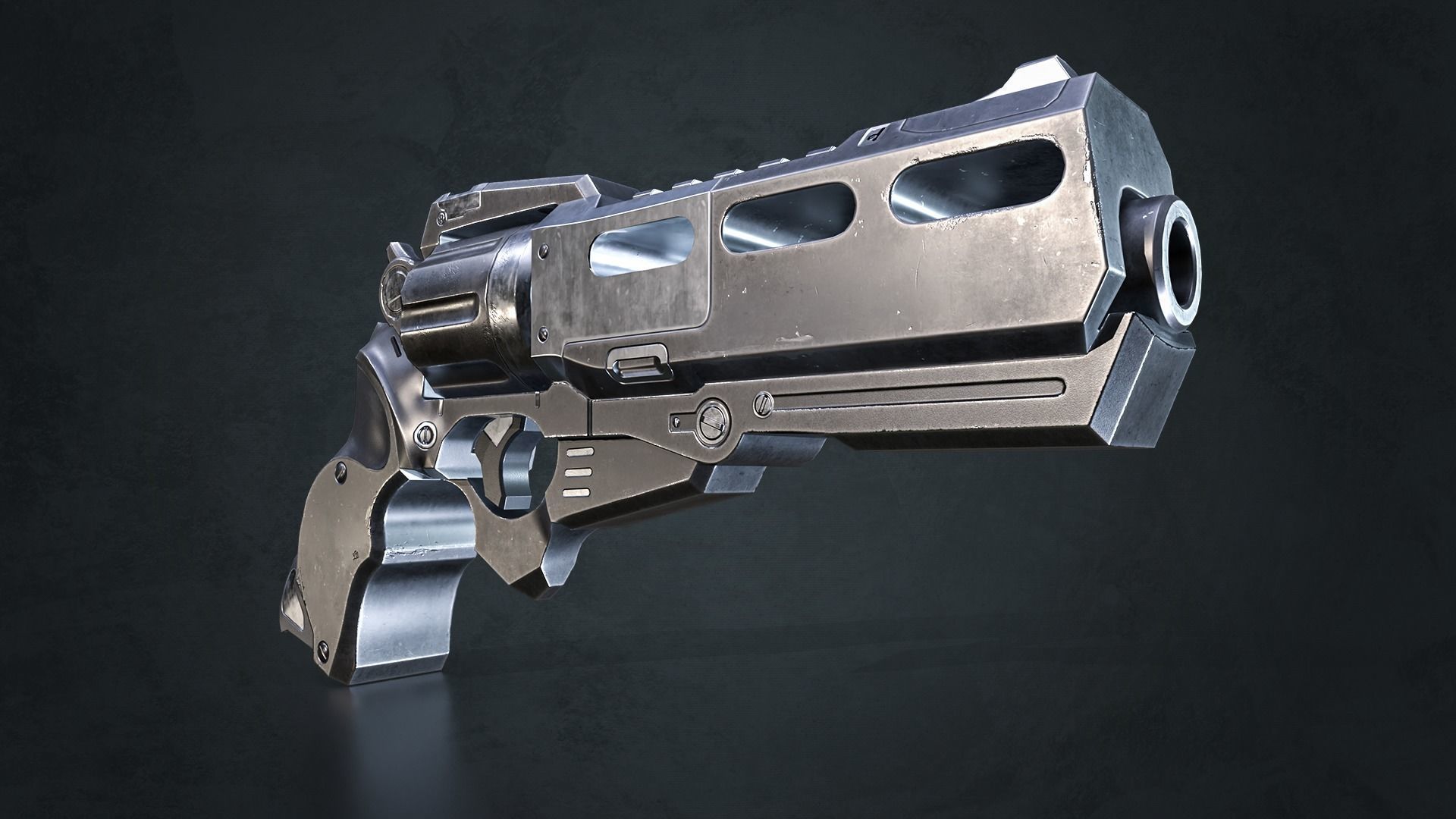 Gun Scifi Holodix - Game Ready Low-poly 3D model_3