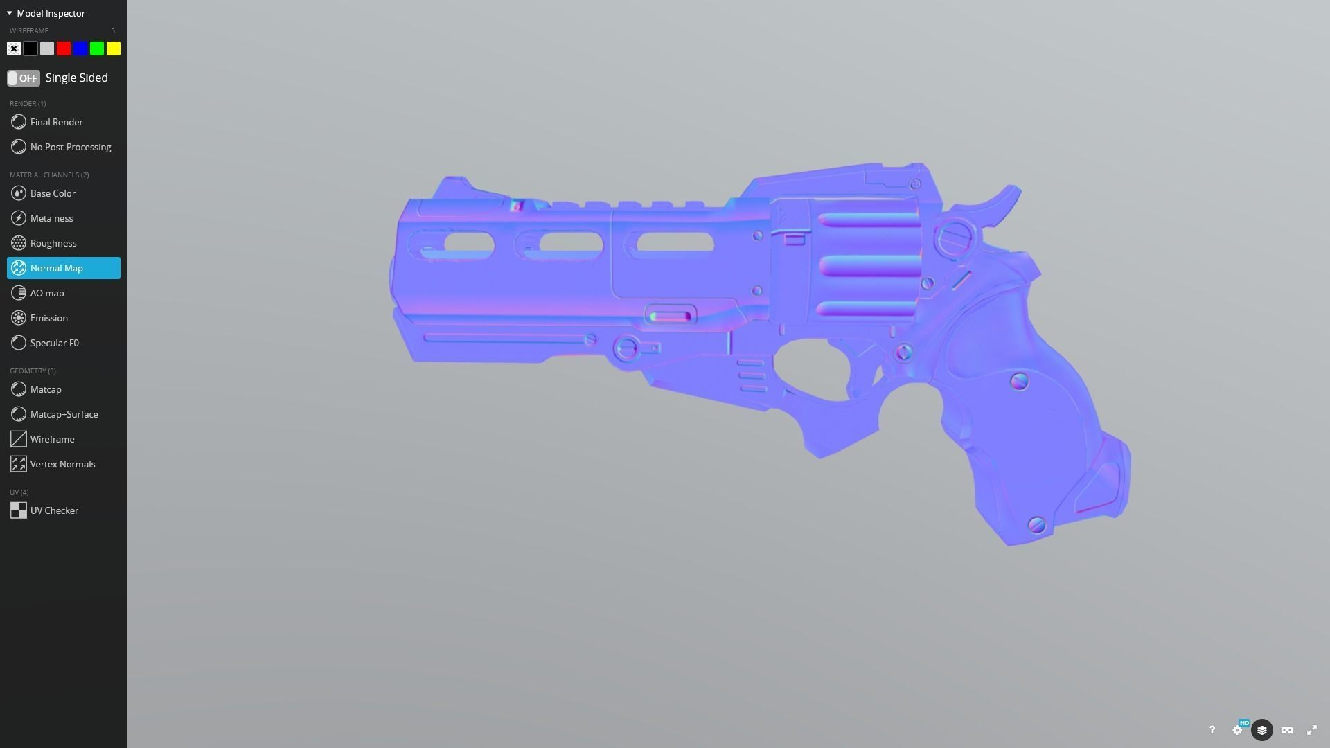 Gun Scifi Holodix - Game Ready Low-poly 3D model_11