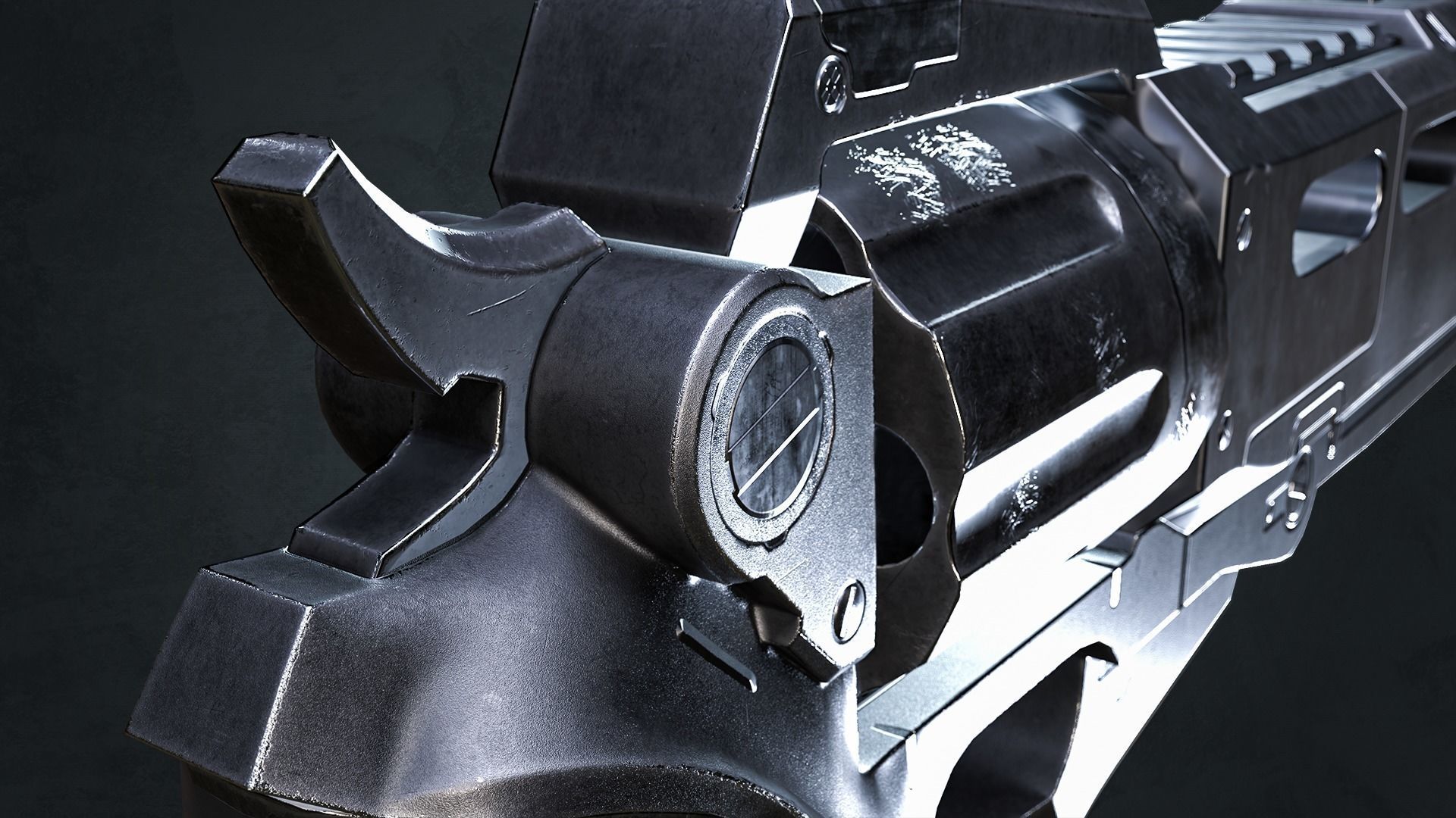 Gun Scifi Holodix - Game Ready Low-poly 3D model_5