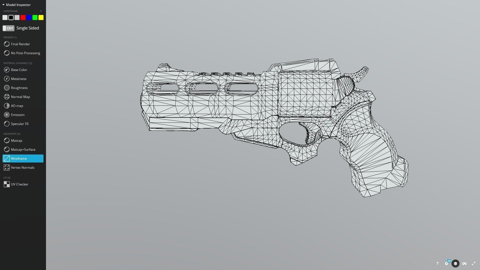 Gun Scifi Holodix - Game Ready Low-poly 3D model_14
