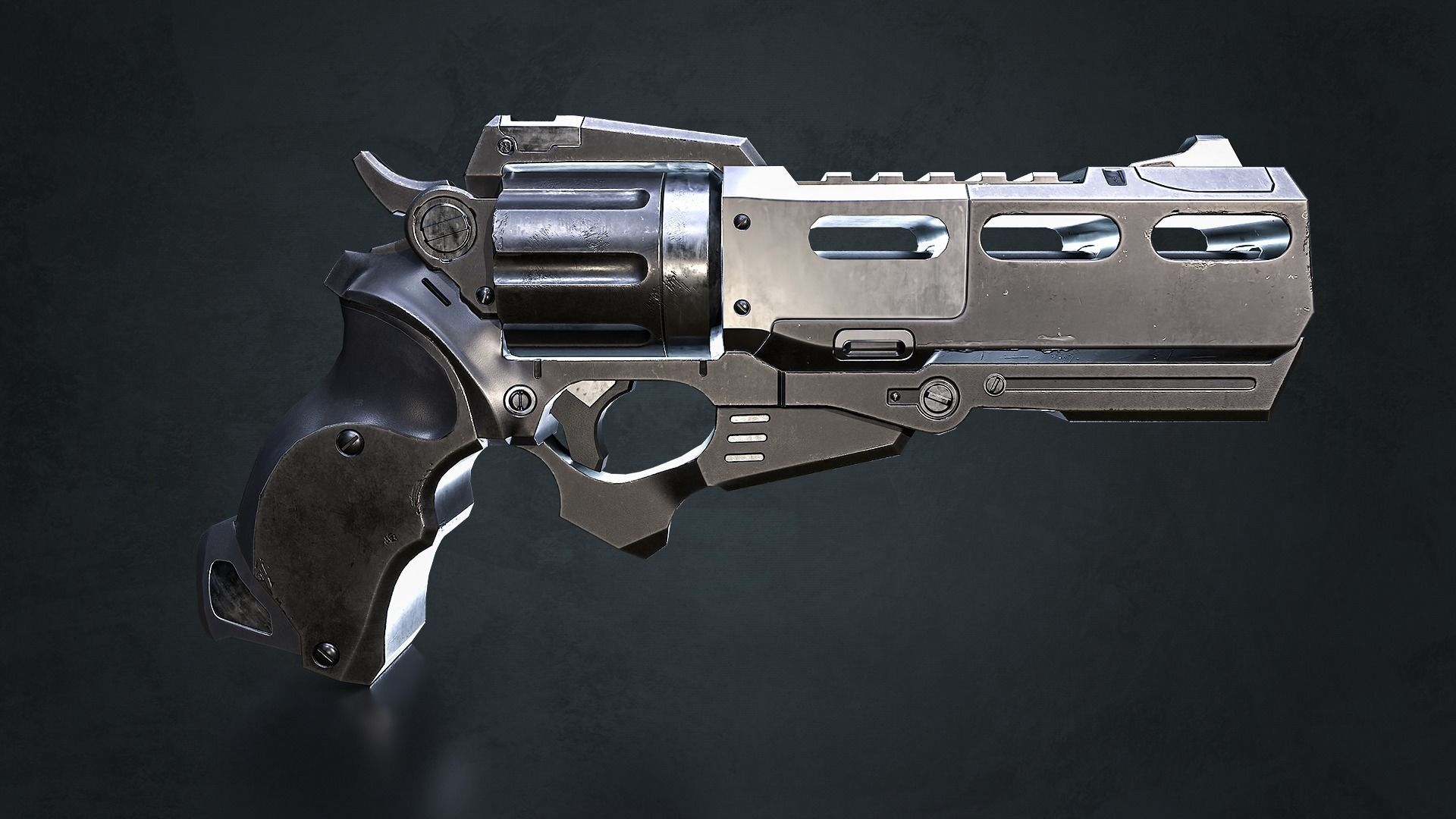 Gun Scifi Holodix - Game Ready Low-poly 3D model_4