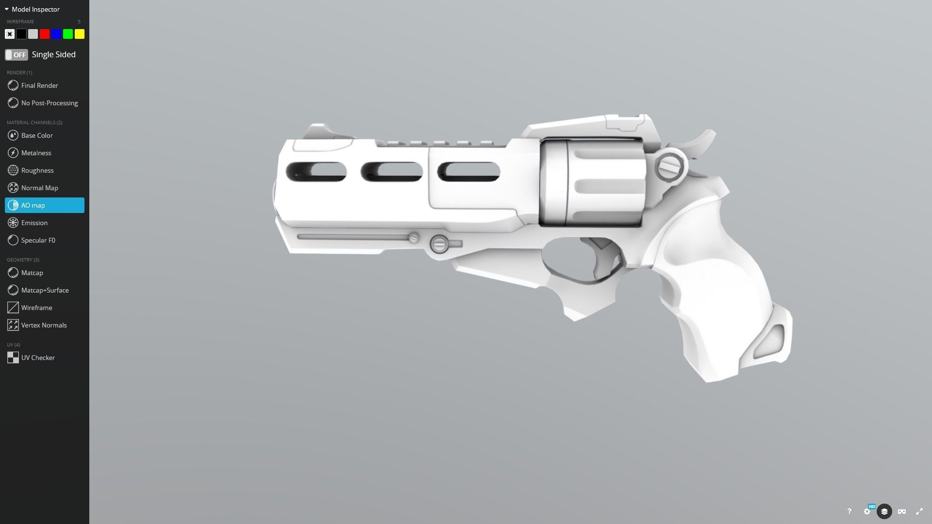 Gun Scifi Holodix - Game Ready Low-poly 3D model_12