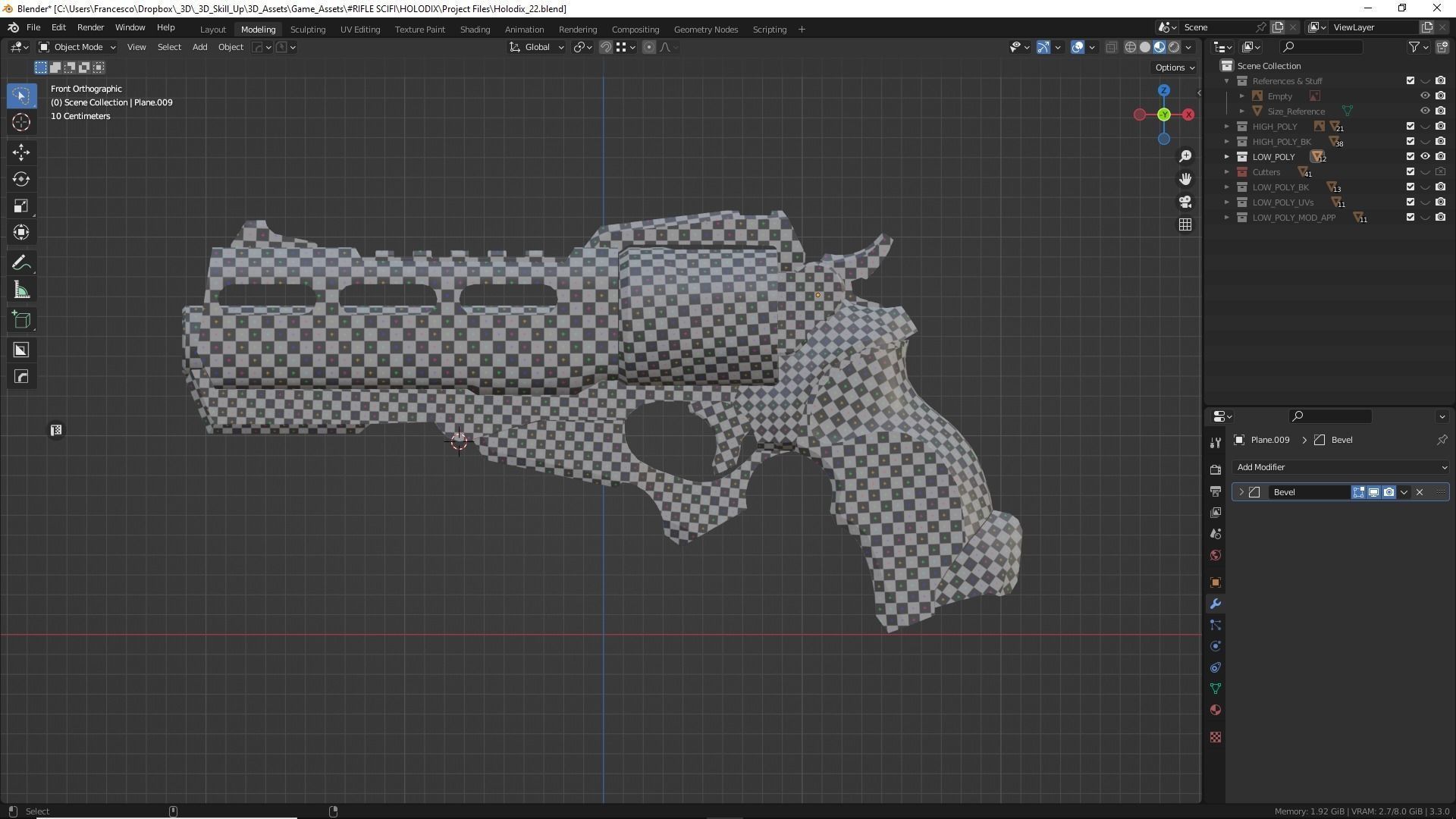 Gun Scifi Holodix - Game Ready Low-poly 3D model_15